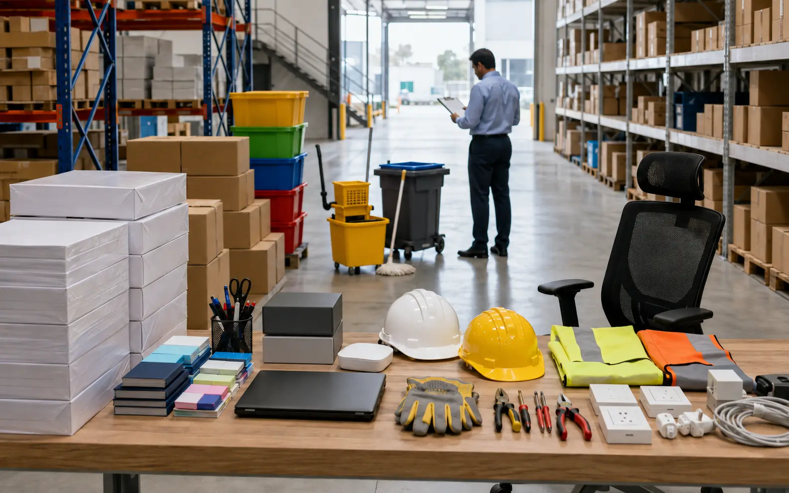 Organized procurement inspection of office, IT, PPE, cleaning, tools and electrical supplies